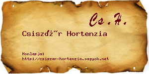 Csiszár Hortenzia névjegykártya